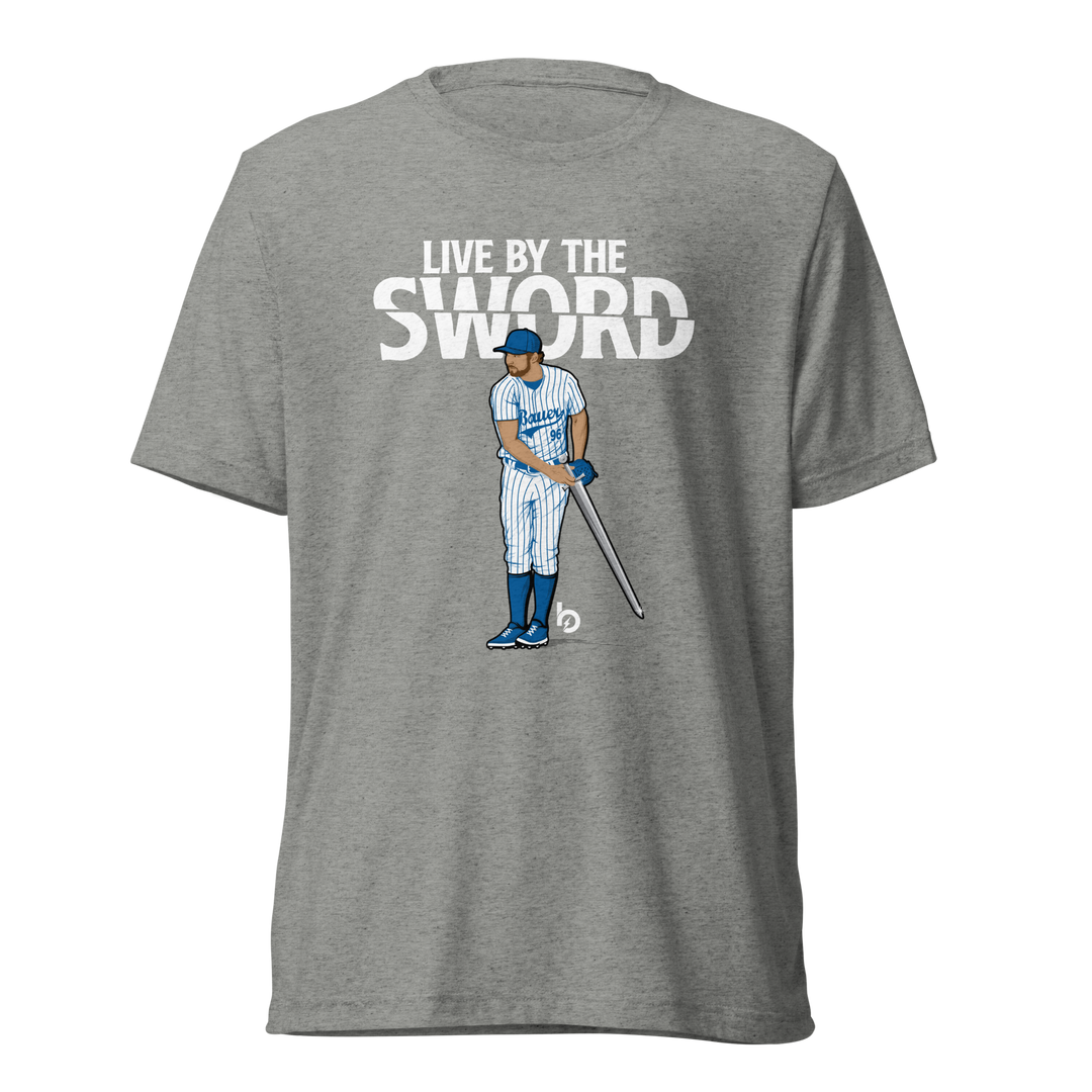 Live by the sword tee in grey