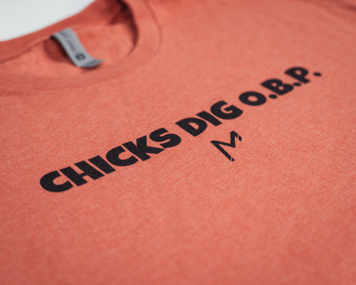 Chicks dig o.p.b front apparel orange print