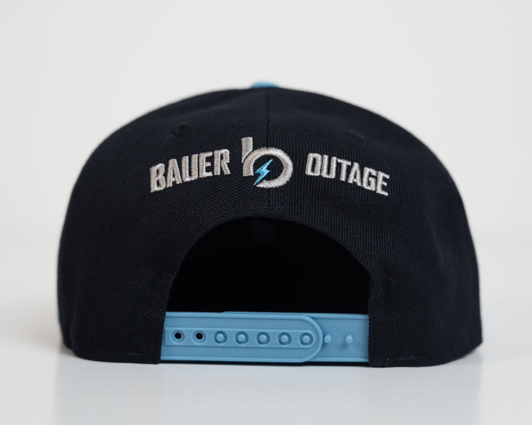 Bauer outage snap back logo