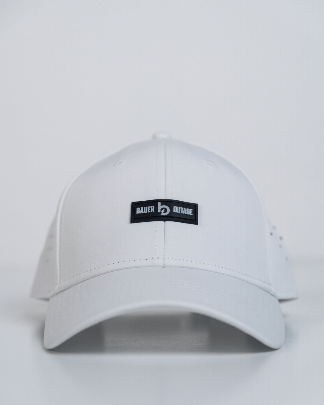 bauer outage white performance hat front portrait