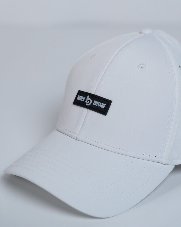 bauer outage white performance hat logo
